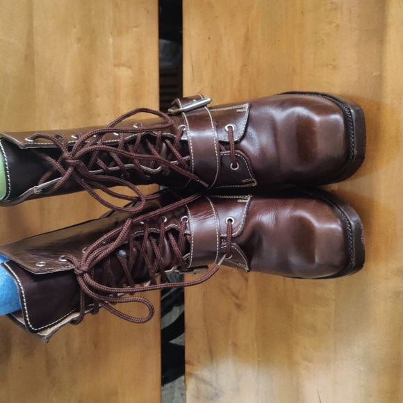 Vintage John Fluevog Earl Of Warwick Conventry Brown Size 9 Boots - Picture 2 of 12